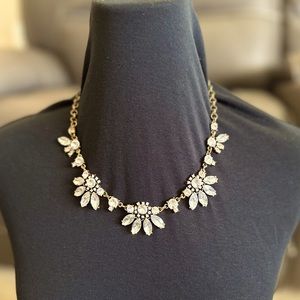 J Crew Rhinestone Cluster Statement Necklace